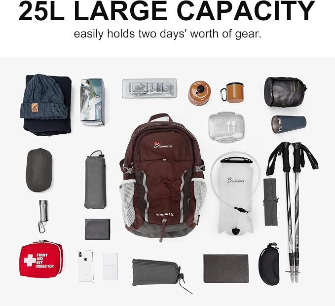 MOUNTAINTOP 25L/40L Hiking Backpack, Lightweight Travel Backpack