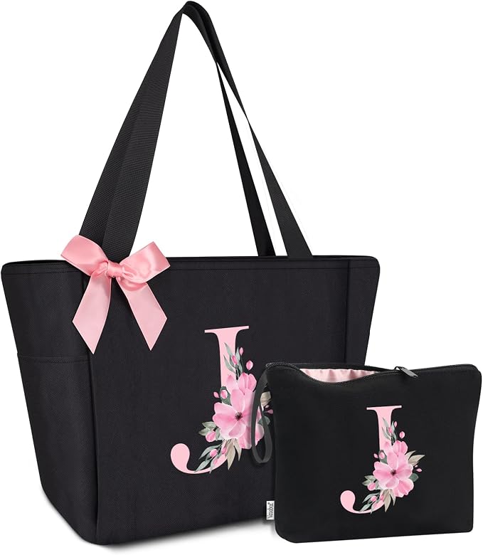 Vavabox Tote Bag, A-Z Initial Monogrammed Waterproof Tote Bag, Bridesmaid Gifts