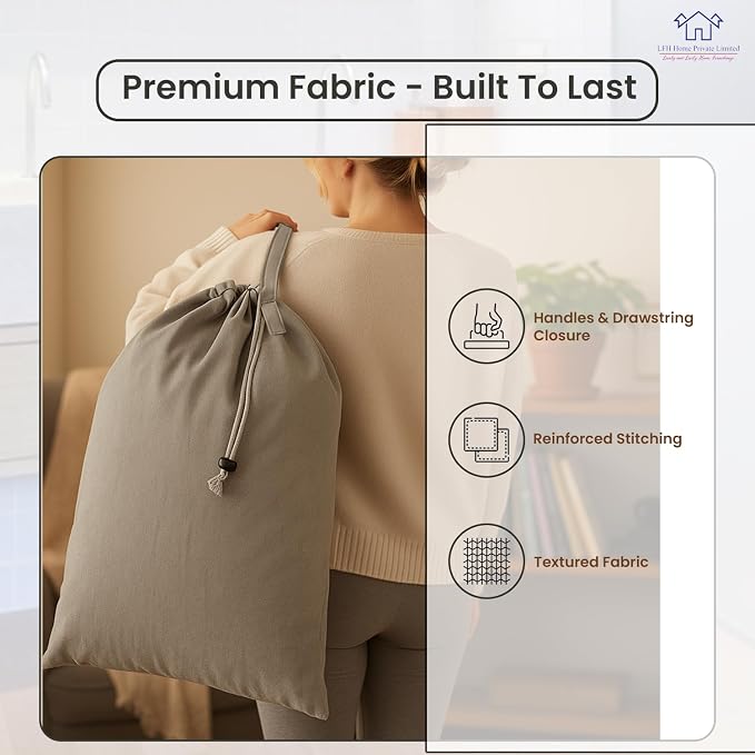 LFH Home Cotton Canvas Large Laundry Bag