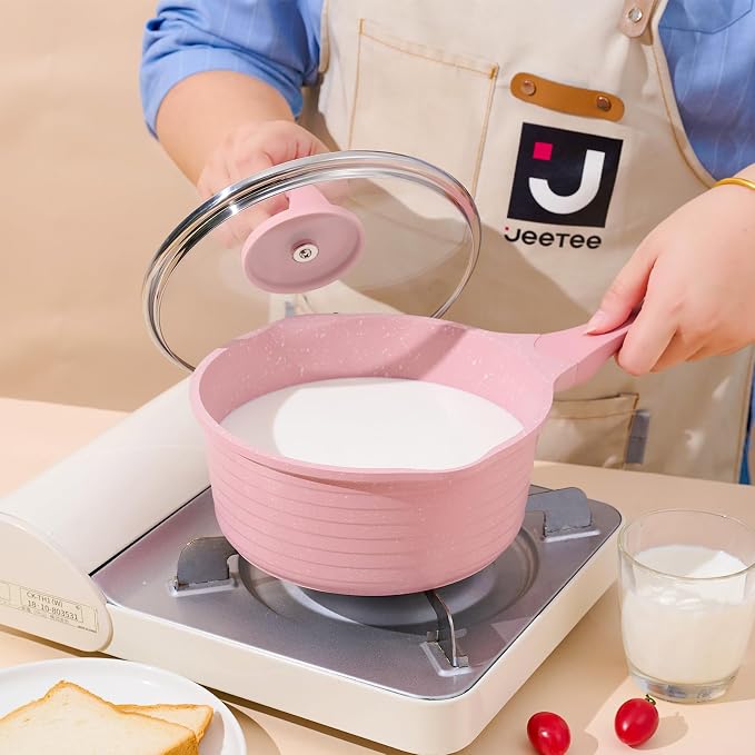 JEETEE Pink Pots and Pans Set Nonstick 23pcs, Healthy Kitchen Cookware Sets