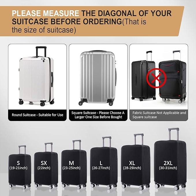 Travel Luggage Cover Suitcase Protector Scratch-Resistant Fit 19-31 Inch