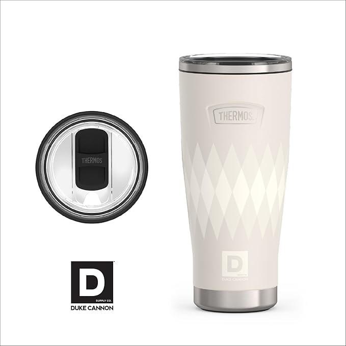 THERMOS, Stainless Steel Tumbler with Slide Lock, 18 Ounce, Argyle