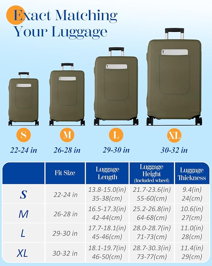 Slohif Luggage Cover for Suitcase Tsa Approved Protector