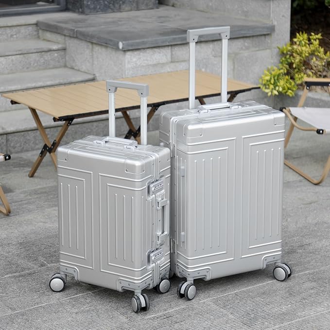 All Aluminum Carry On Luggage，Cut from Whole Aluminum Sheet，22x14x9 Airline