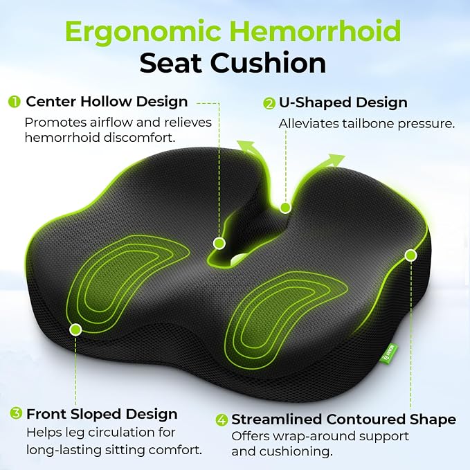 AUVON Ergonomic Donut Pillow Seat Cushion