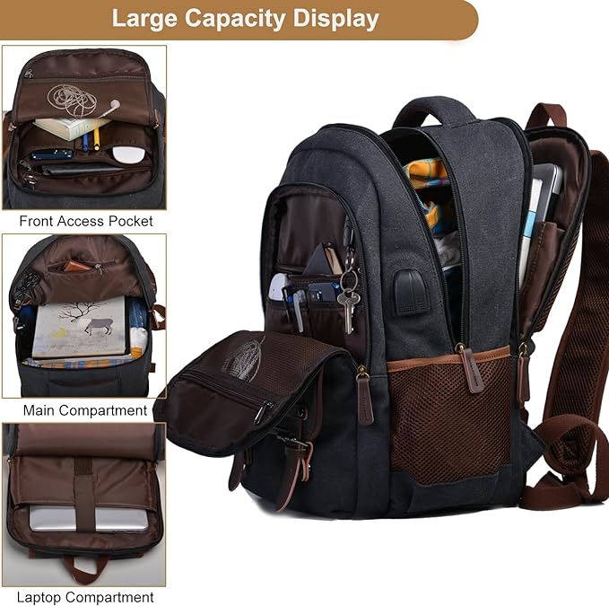 Mactso Canvas Travel Laptop Backpack
