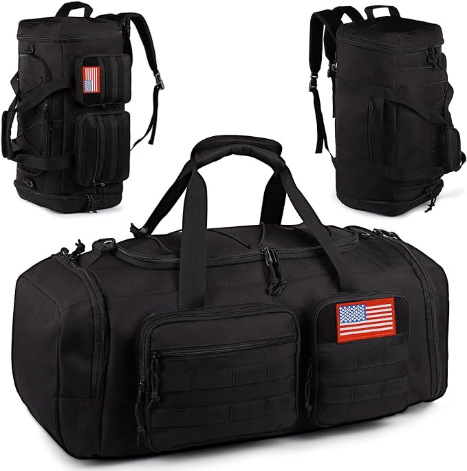 Tactical Gym Bag for Men，50L Large 3 in 1 Sports Duffle Bag