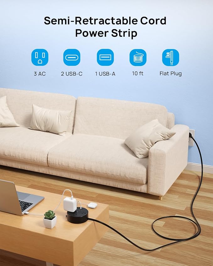 TROND Power Strip Flat Plug