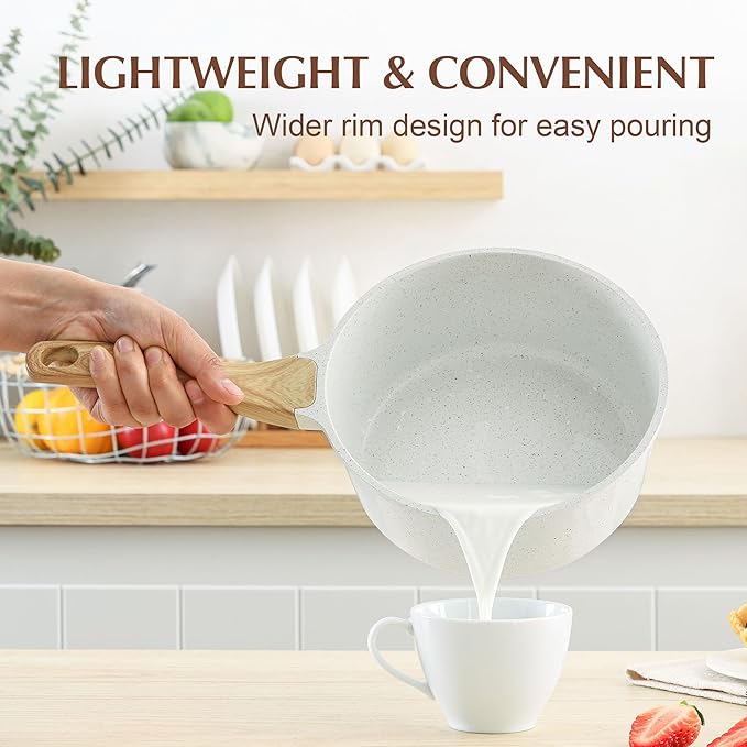SENSARTE White Ceramic Nonstick Saucepan