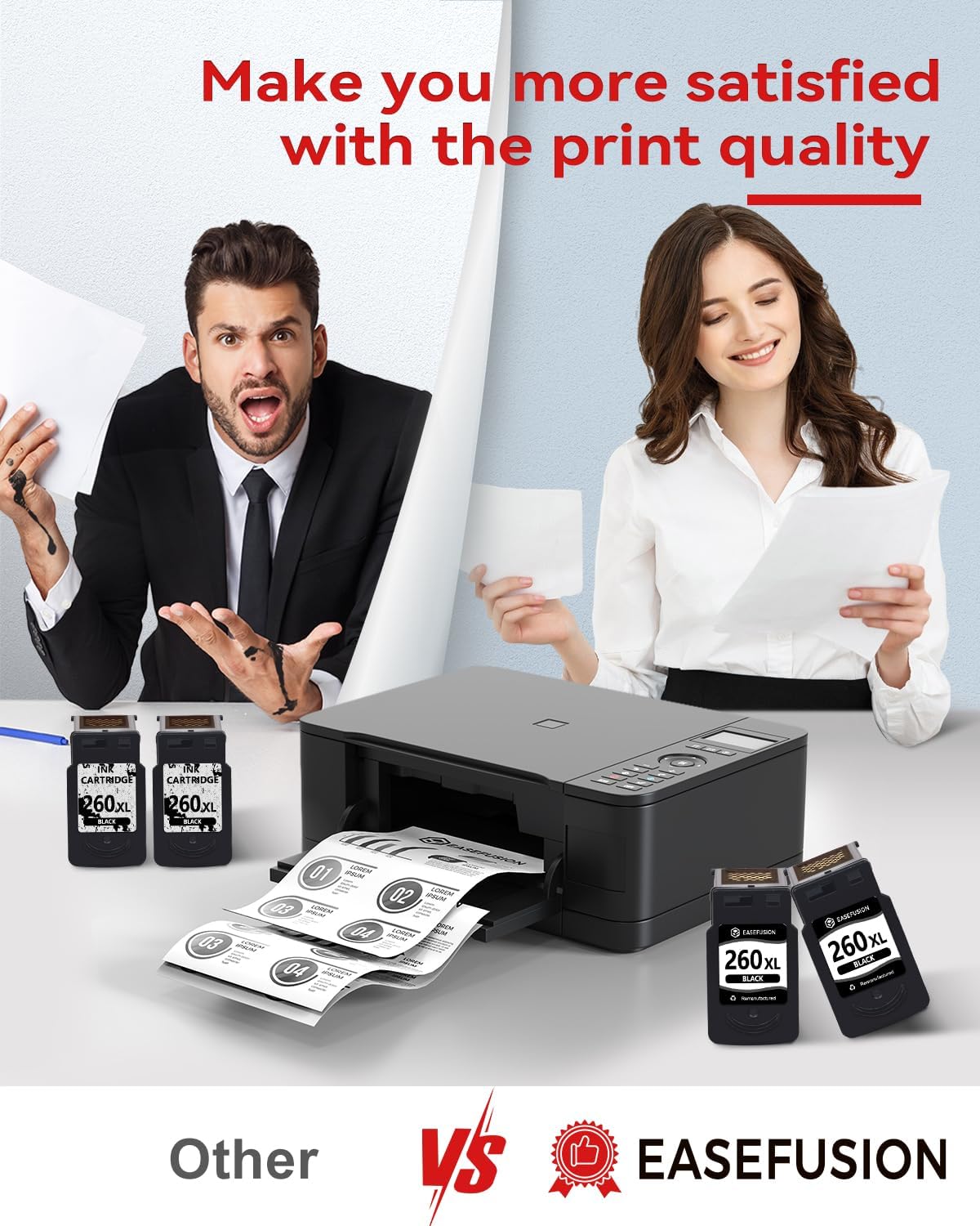 260XL Replacement for Canon 260XL PG-260 Black Ink Cartridges 260 PG260 Compatible with Canon Pixma TS6420a TS6420 TR7020a TS5300 TS5320 TR7020 Printer Ink Cartridges (2 Black)