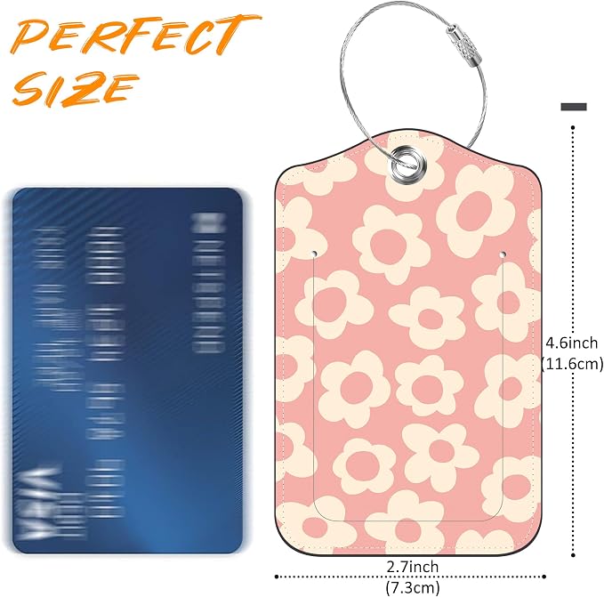 Vintage Groovy Flowers Luggage Tag