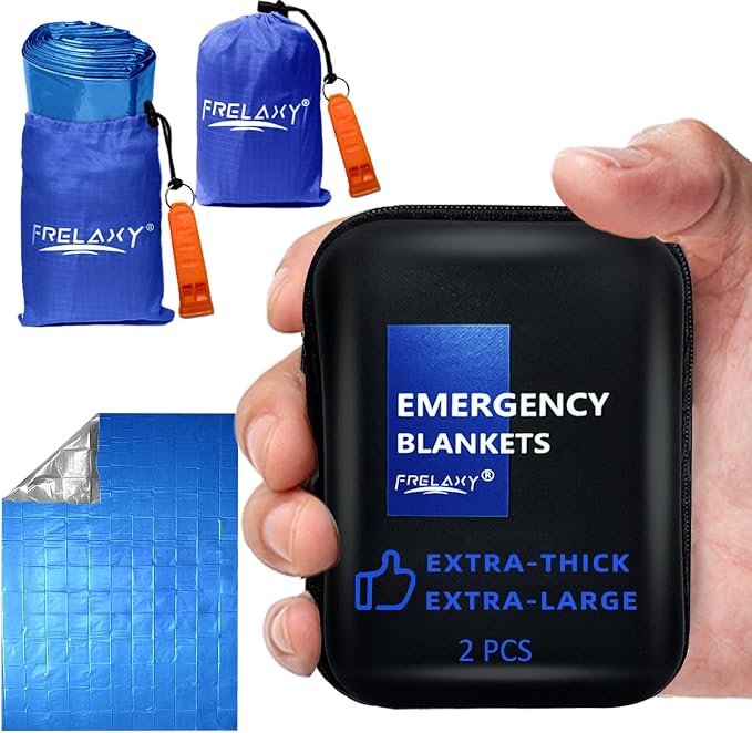 Frelaxy Emergency Blanket 2-Pack/4-Pack, Extra-Thick Extra-Large Space Blankets