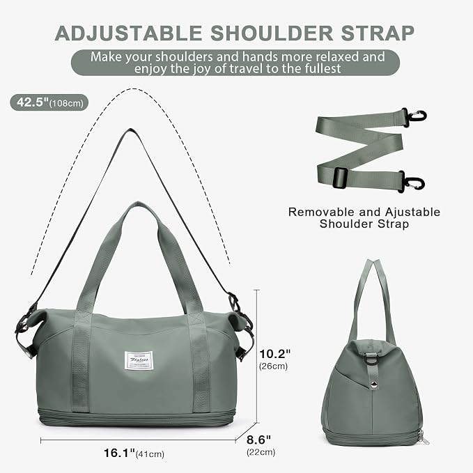 Travel Duffel Bag, Sports Tote Gym Bag, Shoulder Weekender Overnight Bag