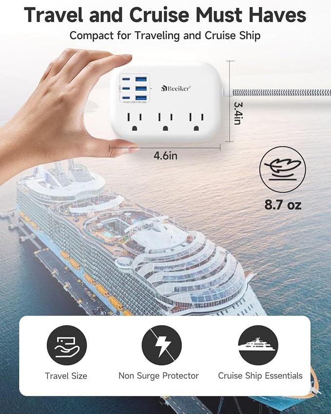 6 USB Power Strip- Travel Power Strip