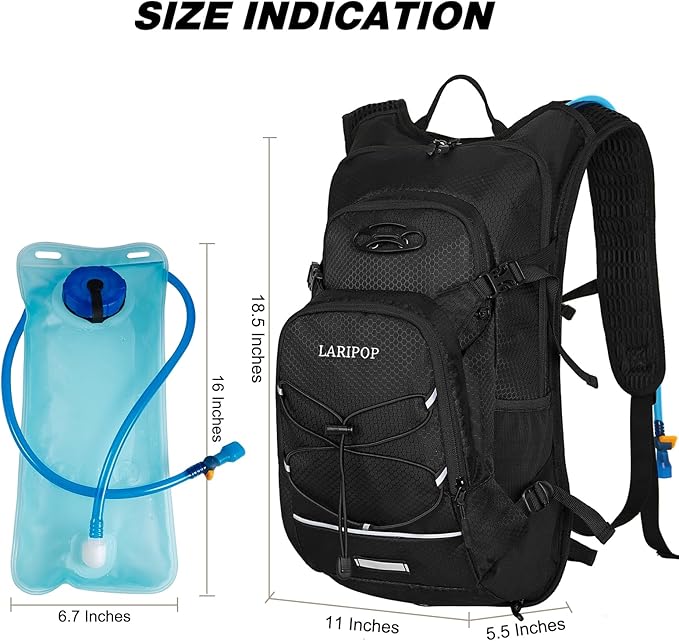 LARIPOP Hydration Backpack, 18L Hiking Backpack
