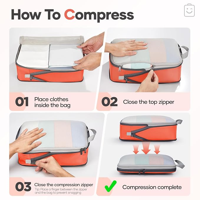 Veken 9/11 Set Compression Packing Cubes
