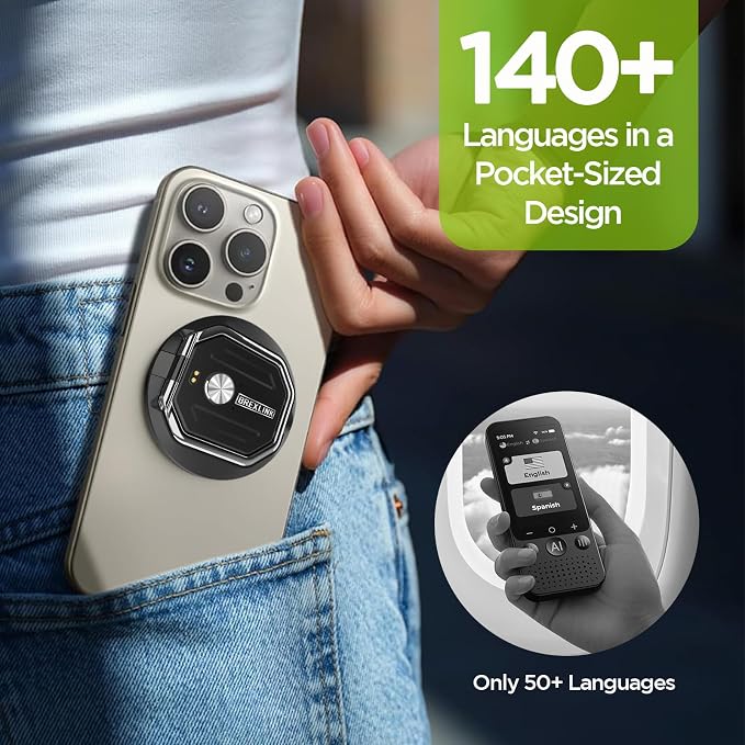 3-in-1 AI Translator Recorder, Language Translator Device, NO FEE