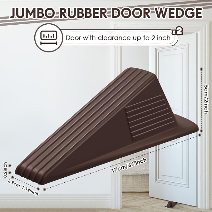 Frienda 2 Pcs Jumbo Door Stoppers Heavy Duty Door Stopper Tall up to 2inch Tall