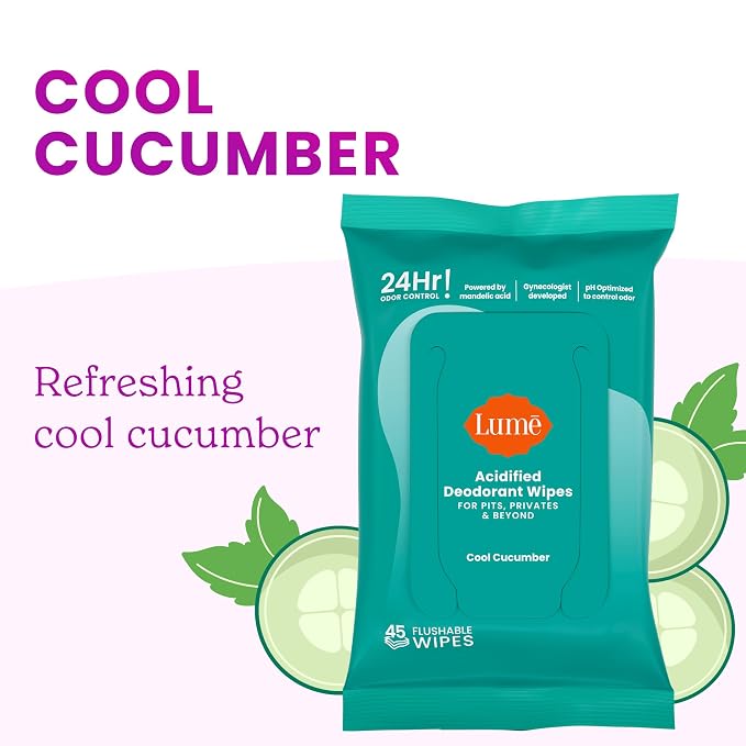 Lume Acidified Deodorant Wipes