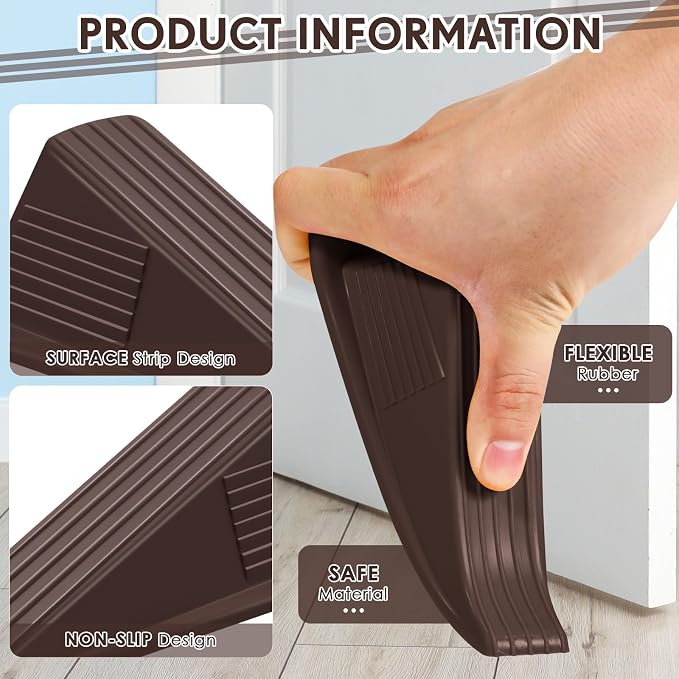 Frienda 12 Pcs Jumbo Door Stoppers Heavy Duty Door Stopper Tall up to 2inch
