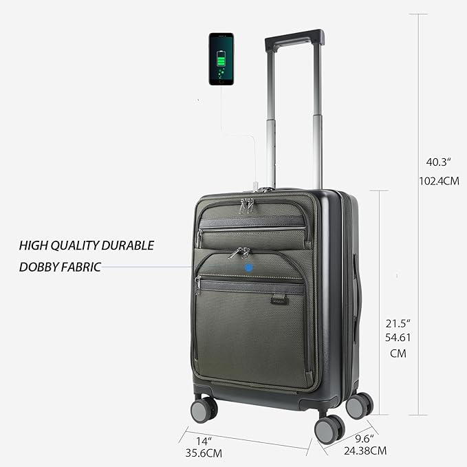 KROSER Hardside Expandable Carry On Luggage 22x14x9 Airline Approved
