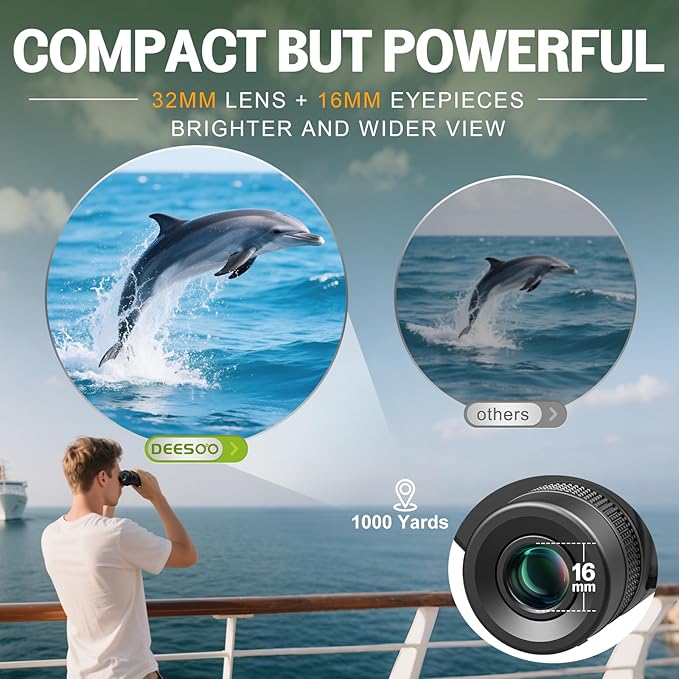 25x32 Binoculars for Adults Kids Compact