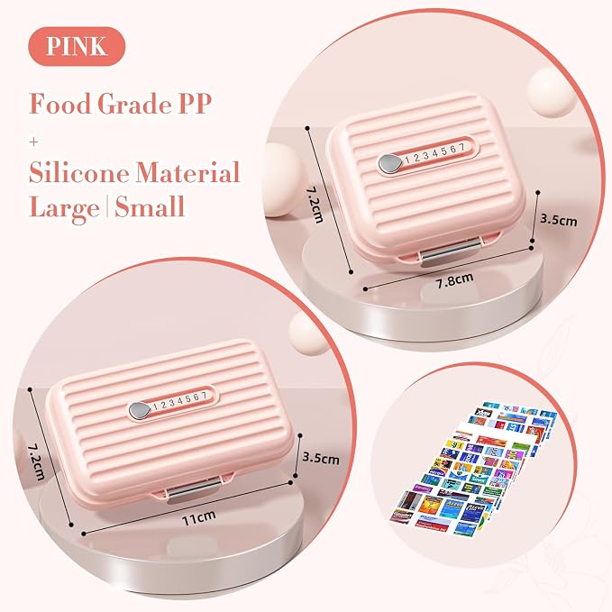 Travel Pill Organizer Box with Medicine Labels, Daily Medication Organizer