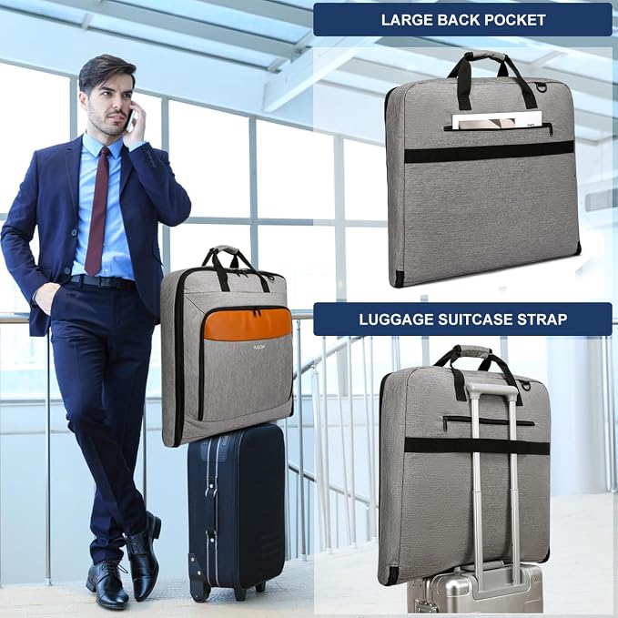 Garment Bag Travel Suit Bag for Men Large 40-Inch Carry on Garment Bag Up to 3