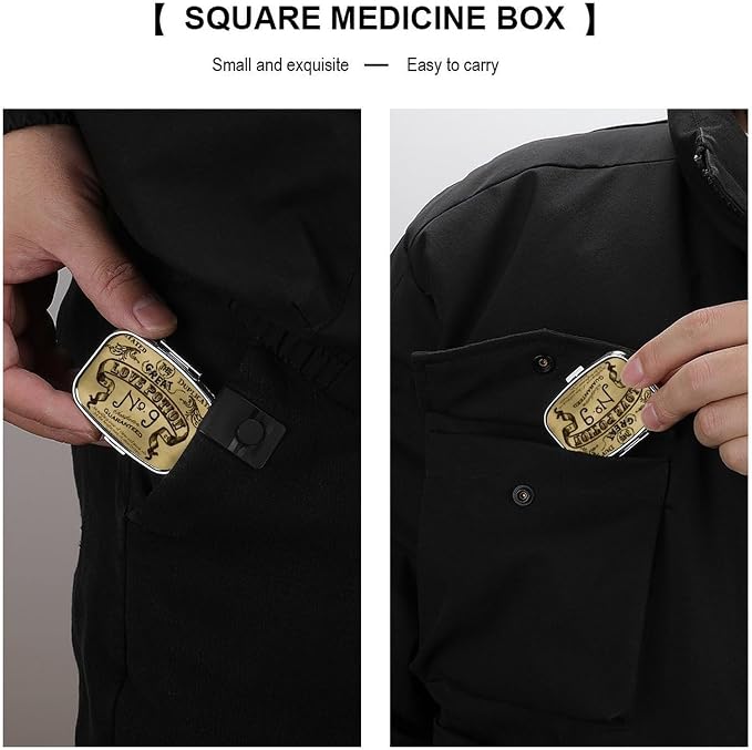 Metal 2 Compartment Pill Organizer Travel Friendly Portable Compact Pill Box
