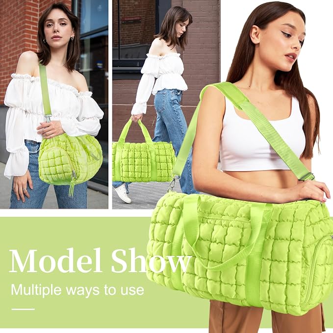 Quilted Travel Duffle Bag Gym Bag