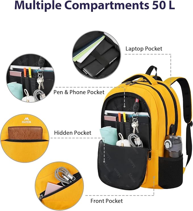 MATEIN 18.4 Inch TSA Approved Backpack, Extra Large 50 L Outdoor Carryon