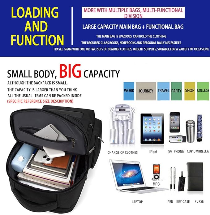 Professional Business Backpack for Men, 15.6inch Laptop Compartment