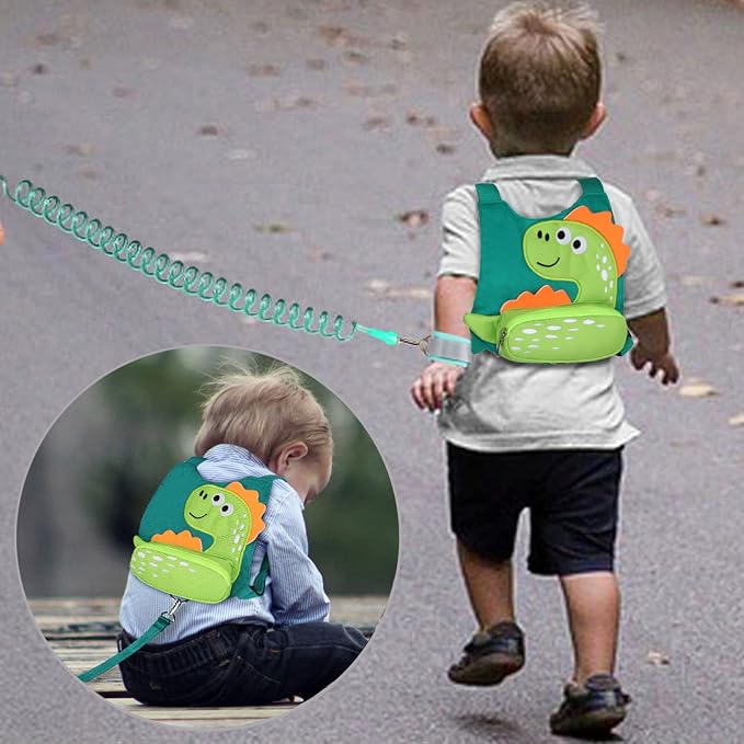 Toddler Harness Leash with Anti Lost Wrist Link, Accmor Cute Dinosaur Kids