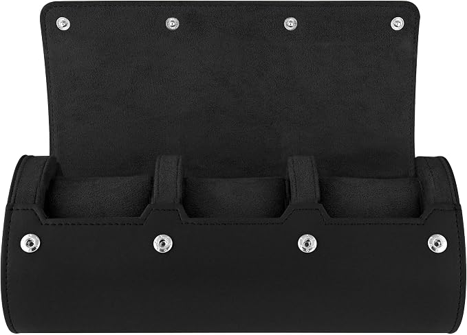 Barton Leather Watch Roll for 3 Watches | Convenient Organizer Case for Travel