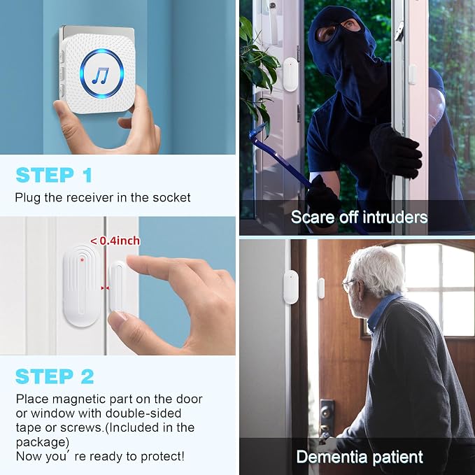 SanJie Door Sensor Chime When Door Opens, Door Entry Chime