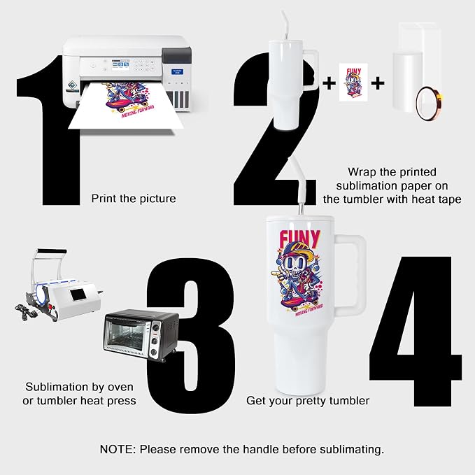 sweet grain 40 oz Sublimation Tumbler with Handle and Straw(20 Pack) Stainless Steel Double Wall Vacuum Insulated Travel Mug Cup Tumblers Bulk Sublimation Blank - White