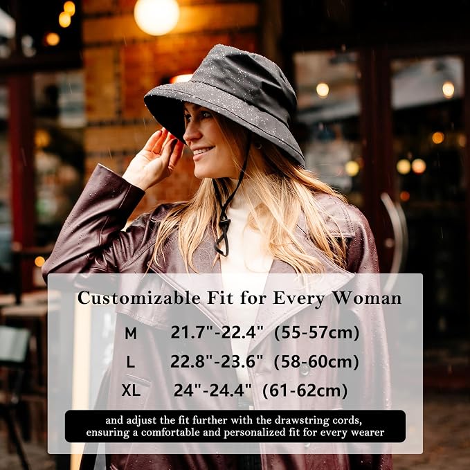 Comhats Rain Hat for Women Waterproof Wide Brim Sun Hats for Ladies UV