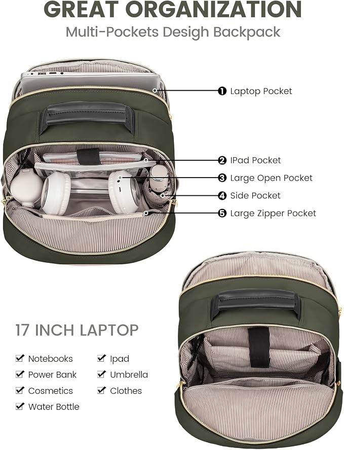 LOVEVOOK Laptop Backpack for Women, Travel Computer Work Bags