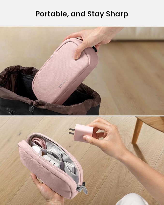 tomtoc Electronics Organizer Travel Case, Water Resistant Travel Bag Cable