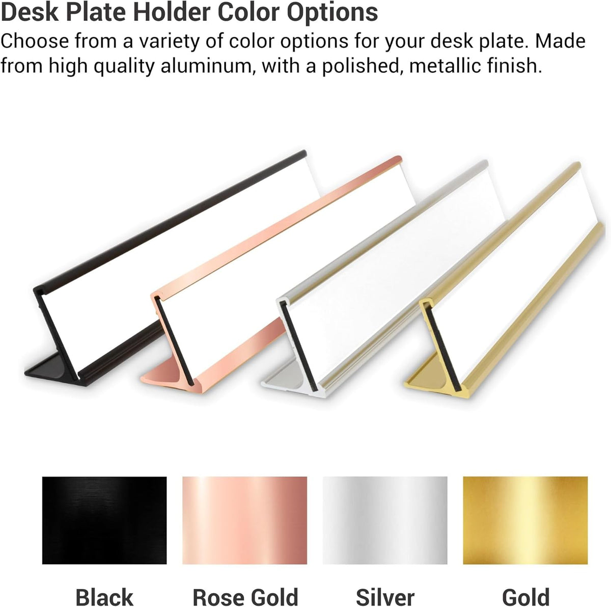 Custom Engraved Desk Plate | Personalized with your Name and Title | Perfect Decor for Office, Business, or Home | Multiple Font and Color Options | 2x8" or 2x10" (Silver w/Black Letters, 2x8")