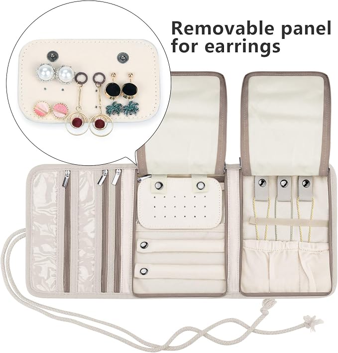 Teamoy Travel Jewelry Roll, Jewelry Storage Bag Organizer