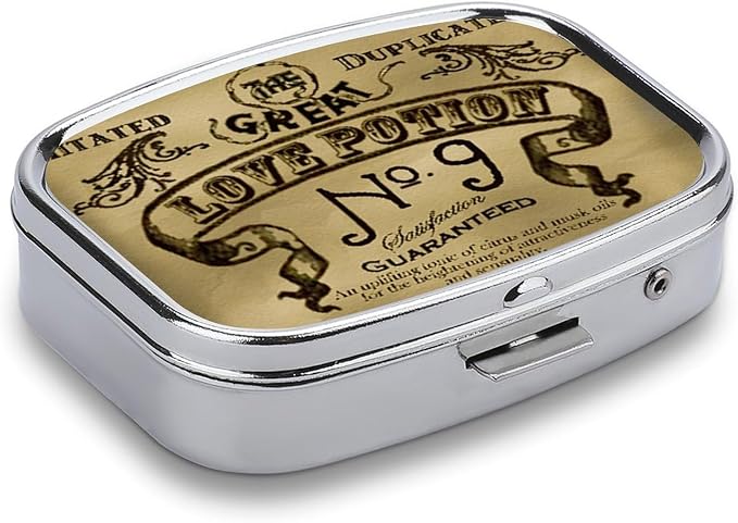 Metal 2 Compartment Pill Organizer Travel Friendly Portable Compact Pill Box