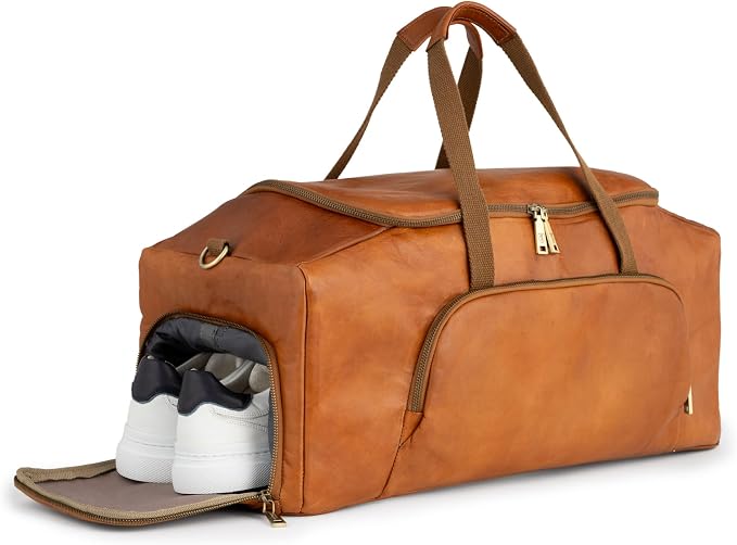 Berliner Bags Vintage Genuine Leather Duffle Denver XL