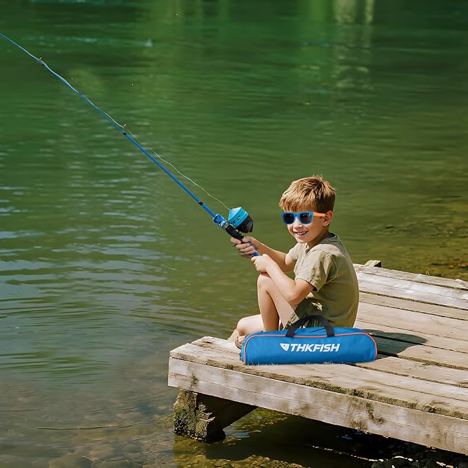 Kids Fishing Pole Set, Telescopic Fishing Rod Reel Combo Kids Starter Kit