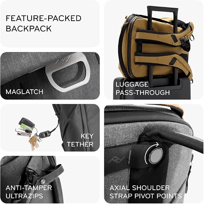 Peak Design Everyday Backpack V3 20L, MagLatch Top, Dual Side Access, FlexFold