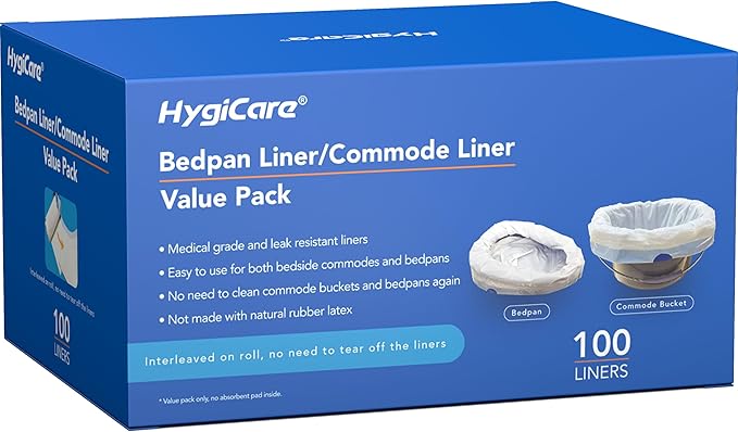 100 Count Enlarged Bedside Commode Liners