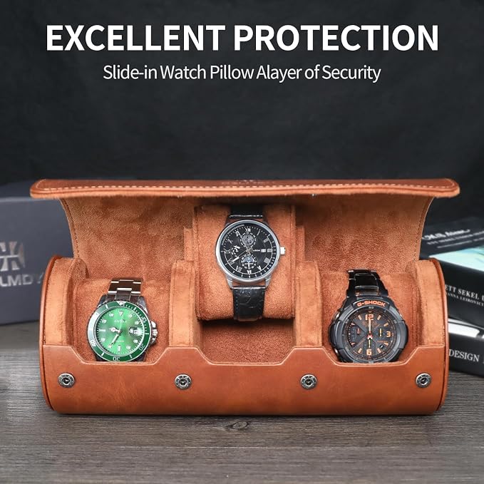 Watch Roll Travel Case for Men and Women: 3 Watch Travel Roll