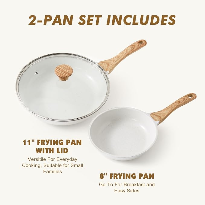 SENSARTE Nonstick Frying Pan Skillets, Healthy Cookware Chef's Pan, Free of
