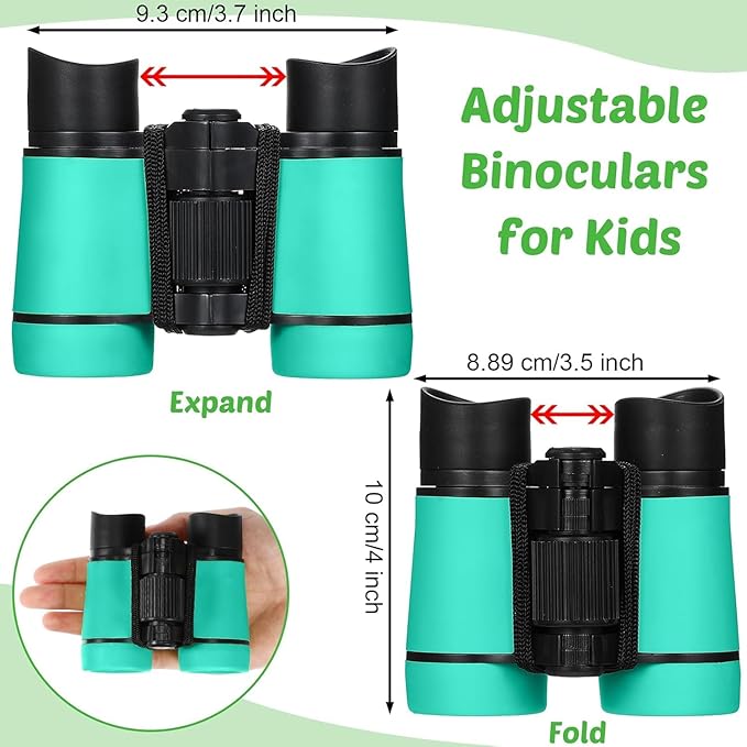 Hiboom 8 Set Kids Binoculars Bulk Shockproof Folding Children Mini Compact