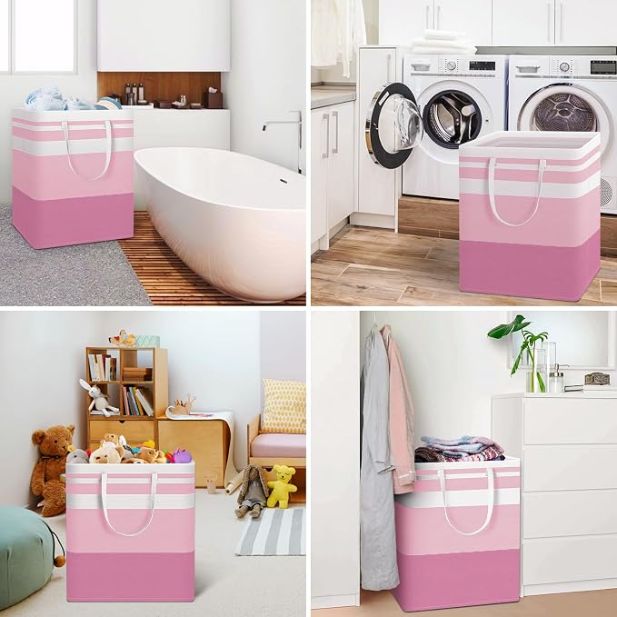 HomeHacks 2 Pack Large Laundry Baskets, Waterproof, Freestanding Laundry Hampers